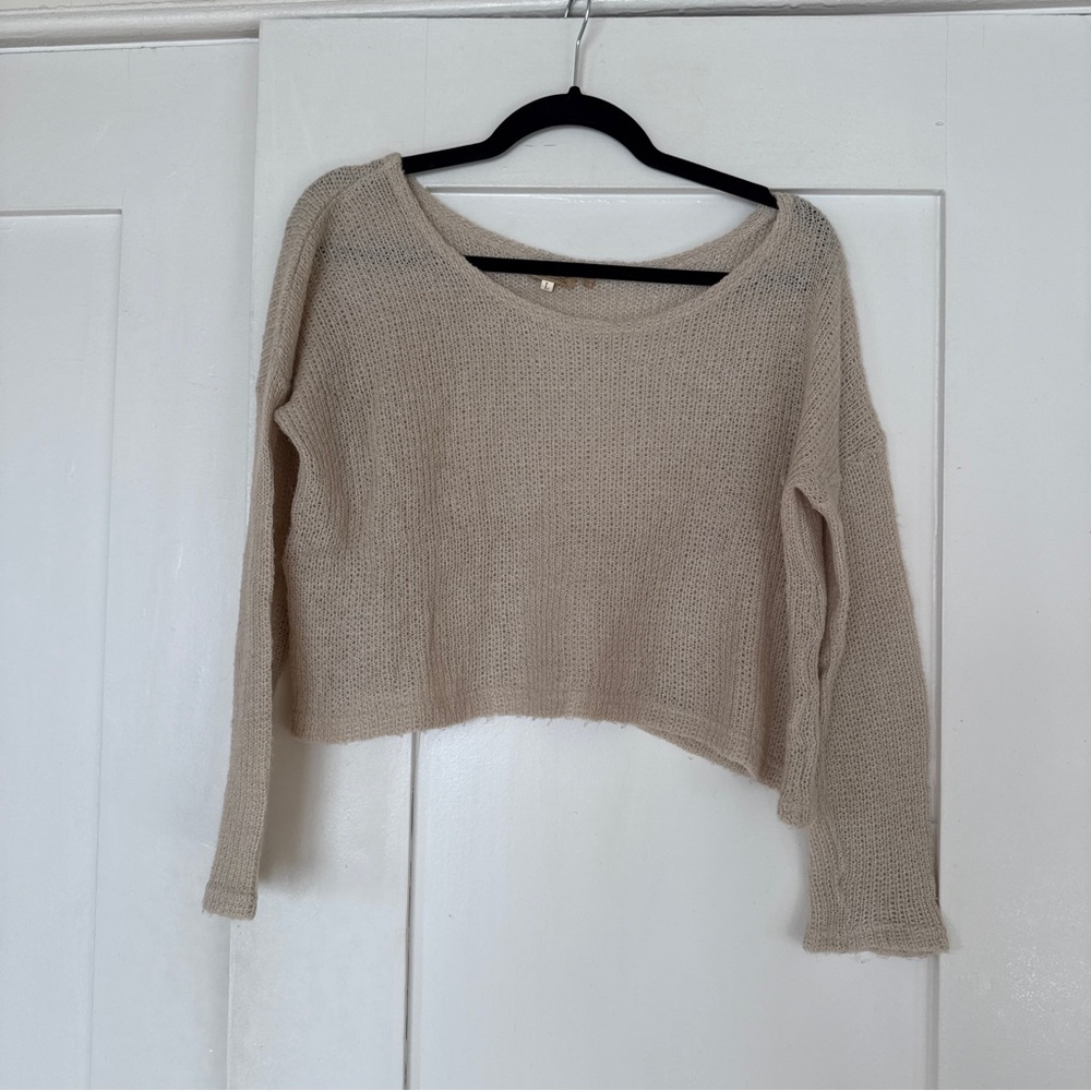 Women's Beige Sweater cropped